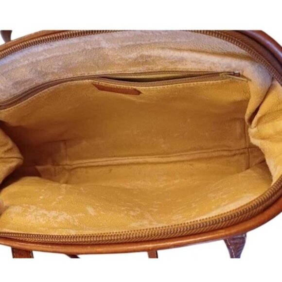 FURLA Vintage Y2K Italian Snakeskin Embossed & Smooth Calf Leather Satchel Bag - Picture 15 of 15